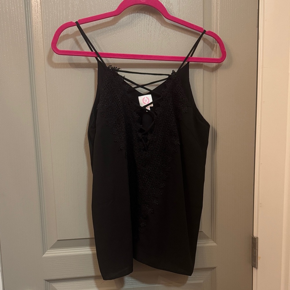 Anna Black Lace-Up Camisole